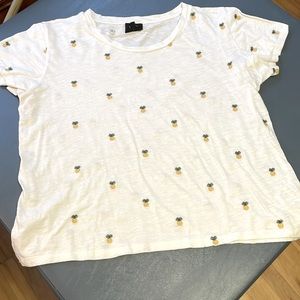 Women’s White Pineapple T-Shirt W5 Large